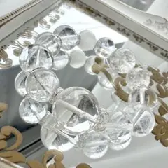 ヒマラヤ産マニカランアイリス水晶×ホワイトサゲニティッククォーツ✨️ブレスレット✨️