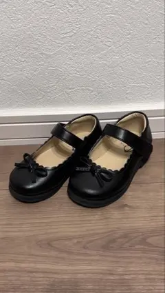 黒色 バレエシューズ セレモニーシューズ 女の子 リボン