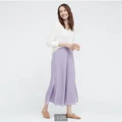 シフォンスリットスカートパンツ Lサイズ