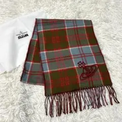 【新品未使用】Vivienne Westwood チェック柄マフラー 赤