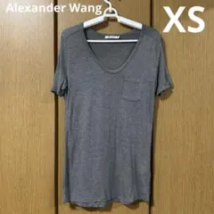 Alexander Wang レーヨン Vネック ポケットTシャツ グレー XSのサムネイル