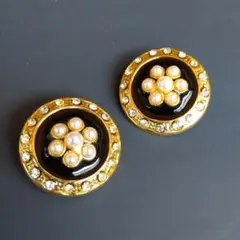 エレガント花柄デザイン2個　ヴィンテージボタン