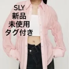 SLY ブラウス シャツ アシンメトリーシャーリングシアーシャツ