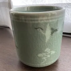 高麗青磁 雲鶴文（うんかくもん）湯呑 夫婦湯のみ - メルカリ