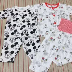 パジャマ 2着セット ミッキー スヌーピー 100