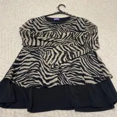 sawagi plus ゼブラ柄 長袖トップス