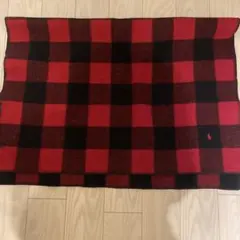 ポロ・ラルフ・ローレン 赤黒チェックタオルケット