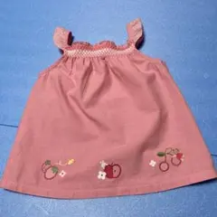 美品ファミリア❤️シャーリングとフルーツ柄の刺繍の愛らしい〜チュニック❤️110