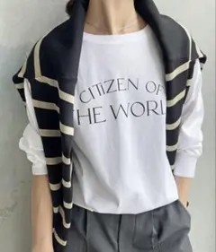 スピックアンドスパン　シルケット天竺ロゴロンTEE人気