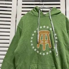 プリント パーカー 古着 緑 イス チェア スター 星 イラスト
