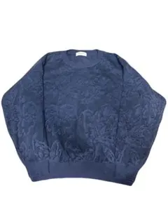 QPAGUE.CLIP サマーニット 薄手 レース編み 40/L 美品 紺