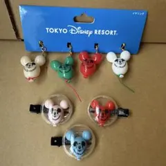 ディズニー　ミッキー イヤリング ヘアクリップセット2