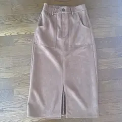 fifth ベージュスエードスカート　膝下