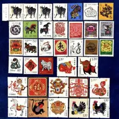 中国切手　十二支　干支 Yahoo!オークション -「中国 切手 (干支 年賀)」(アンティーク