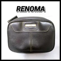 RENOMA レノマ　 ポーチ　ブラック　レザー