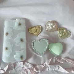 【新品】iphone15 フラワーケース＆アクセサリー5点セット