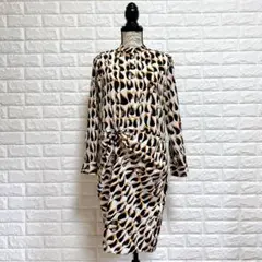 ドゥクラッセ ワンピース 9号 幾何学柄 ポリエステル 洗濯可 美品