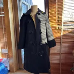 ウールコート 黒 フード付き　150