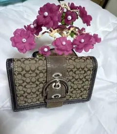 Coach ブラウン /ブラック二つ折り財布