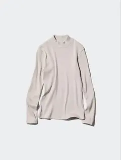 UNIQLO リブハイネックT (light gray)