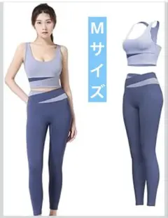 ヨガウェア 2点セット ブラトップ レギンス バイカラー M