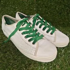 Keds レザー スニーカー 白 緑 低反発 軽量 　24.5cmのサムネイル