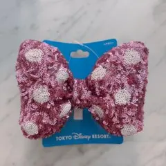 ♥ディズニーランド ミニーちゃん スパンコールドットリボンヘアゴム ヘアポニー♥