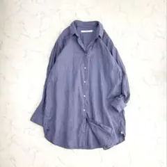 美品 S MaxMara エスマックスマーラ 麻 リネンシャツ ブルー - メルカリ