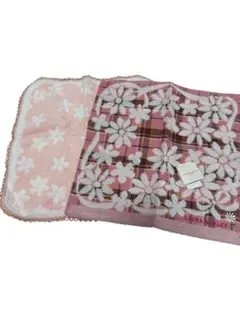 LAURA ASHLEY 花柄タオルハンカチ ピンク系 約25cm 2枚セット