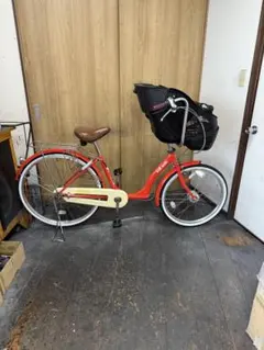 中古自転車　赤いシティサイクル チャイルドシート付き 2025年最新】チャイルドシート付きの人気アイテム - メルカリ