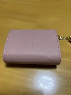 ピンクレザー三つ折り財布