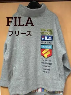 FILA フィラ フリース ビッグロゴ グレー　ビッグシルエット　XL