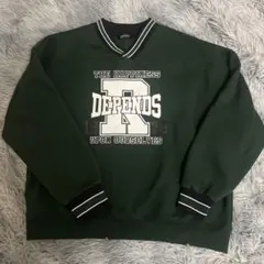 ダークグリーン プリント スウェット Fサイズ