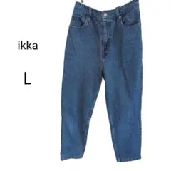 ikka イッカ デニムパンツ テーパード インディゴ ウエストゴム Lのサムネイル
