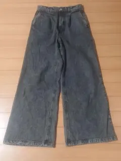 武*美様 MONO-MART ヴィンテージメイクタックフレアデニムパンツ ブラッ