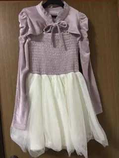evelyn シフォンラメワンピース（ピンク色）
