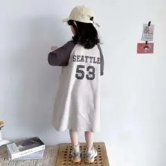 韓国子ども服　半袖ワンピース 120センチ　キッズ　ロゴ