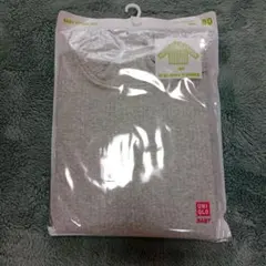 UNIQLO ベビー リブハイネック Tシャツ 80cm グレー 長袖