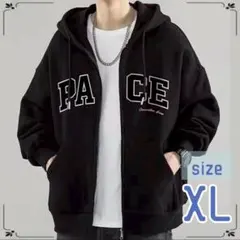 ジップ パーカー メンズ レディース ブラック 韓国風 ストリート カジュアル