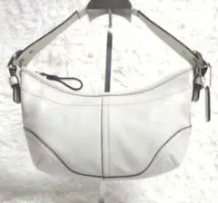 COACH White Leather Hobo Shoulder Bag