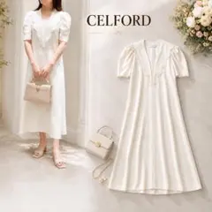CELFORD ニットワンピース 白 美品 38 春夏 サマーワンピース 綺麗
