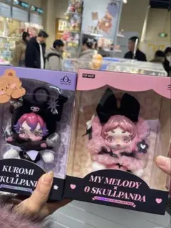 スカルパンダとサンリオのコラボフィギュア、メロディとクロミ