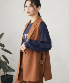 ブラウン ジレELENCARE DUE【毛玉なし！】