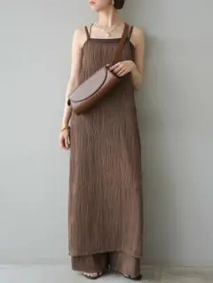 willow】スラブ裏毛裾ドロストオールイン ブラウンMサイズ | Mercari