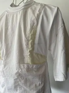 【nagonstans】 ナゴンスタンス 2way異素材切替Tシャツ　白 Mのサムネイル