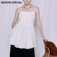 MAISONSPECIALKnifePleatMiniDress美品Fアイボリーのサムネイル