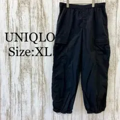 ユニクロ❤️イージーカーゴパンツ　カジュアル　クール　黒　ブラック　XL