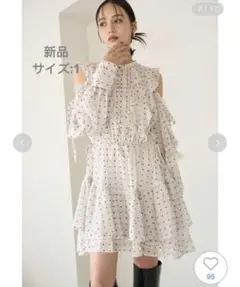 新品SNIDEL スナイデルフリルシフォンミニワンピース