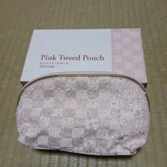 新品　MENARD Pink Tweed Pouch ピンクツイードポーチのサムネイル