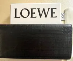 【美品】LOEWE ロエベ 長財布 アナグラム リネン 黒のサムネイル